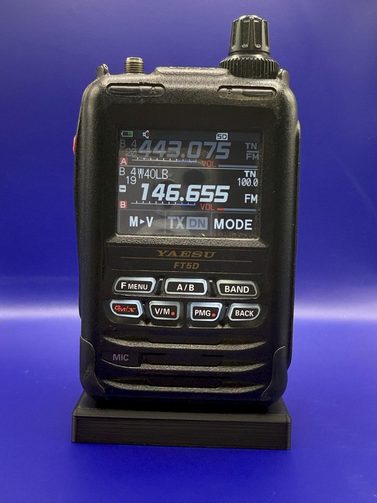 Yaesu FT5D Desk Stand / Mount with CUSTOMIZABLE CALL SIGN