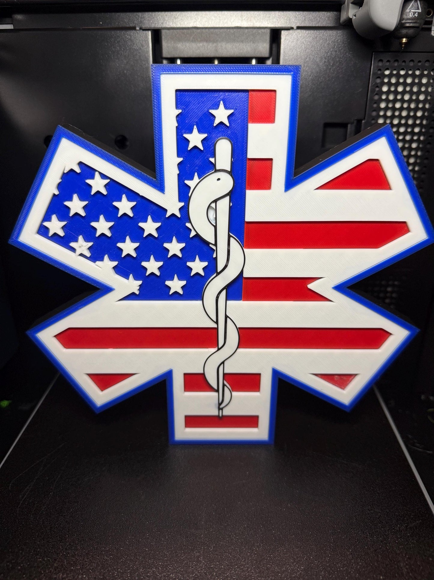 Patrotic Star of Life Display Sign