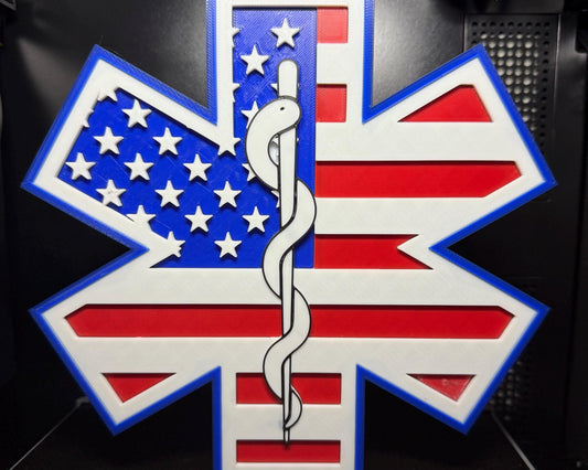 Patrotic Star of Life Display Sign