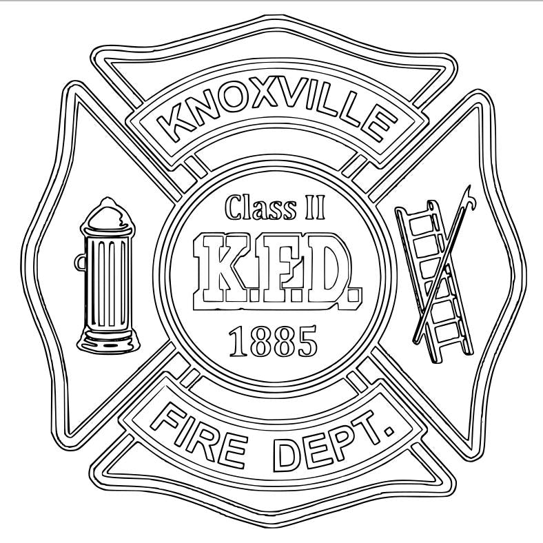 Knoxville Fire Department Patch for Laser Engraving, Woodworking, 3D Printing, CNC Router, etc.