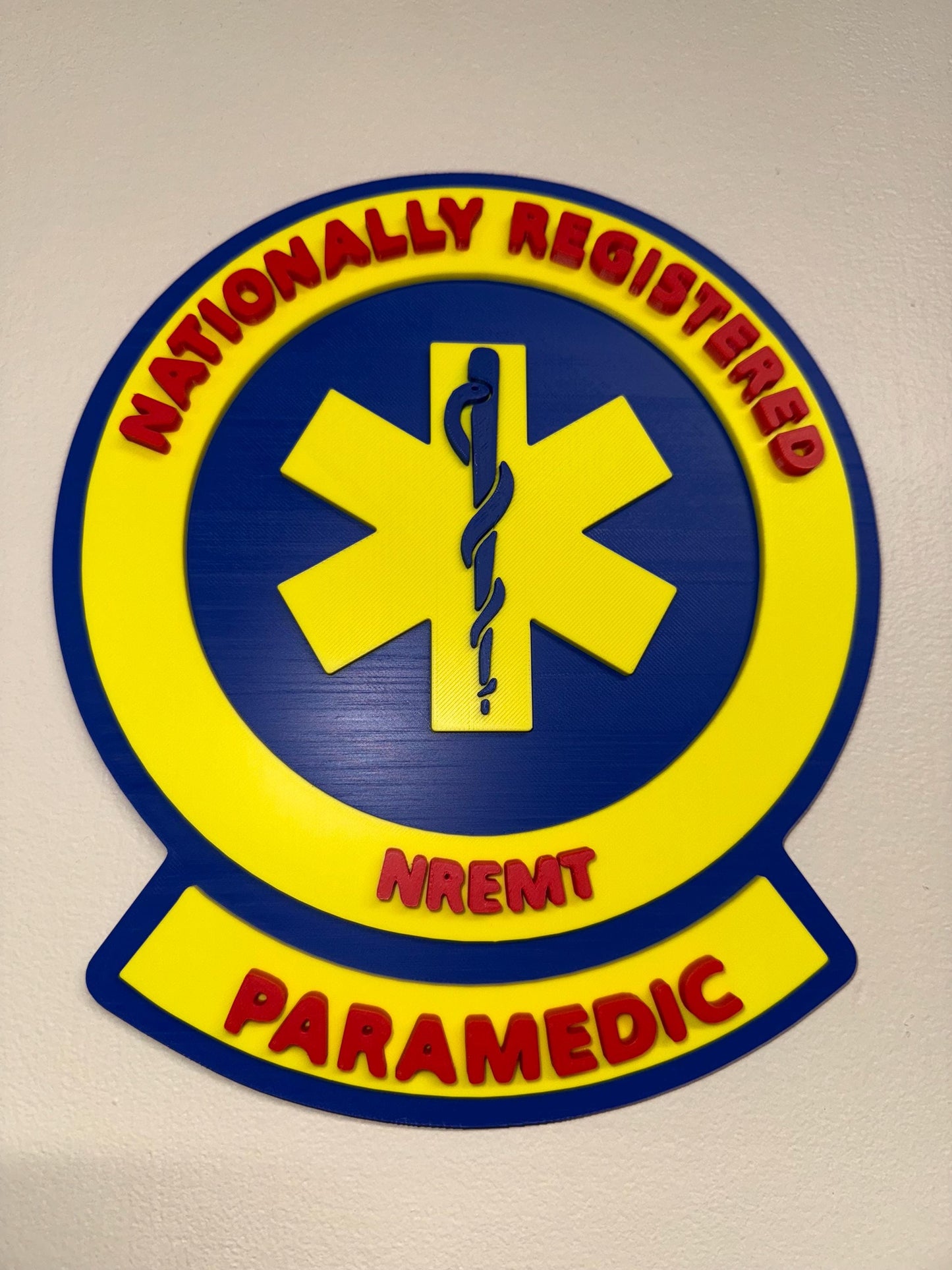 National Registry Paramedic Wall Plaque, NREMT Paramedic, 3D Printed Patch