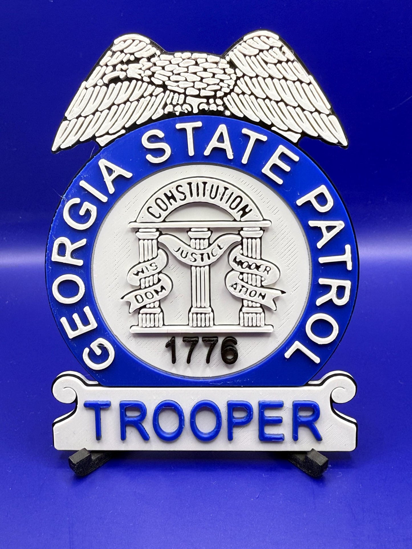Georgia State Patrol Badge Wall Plaque, GSP Display, 3D Printed Badge