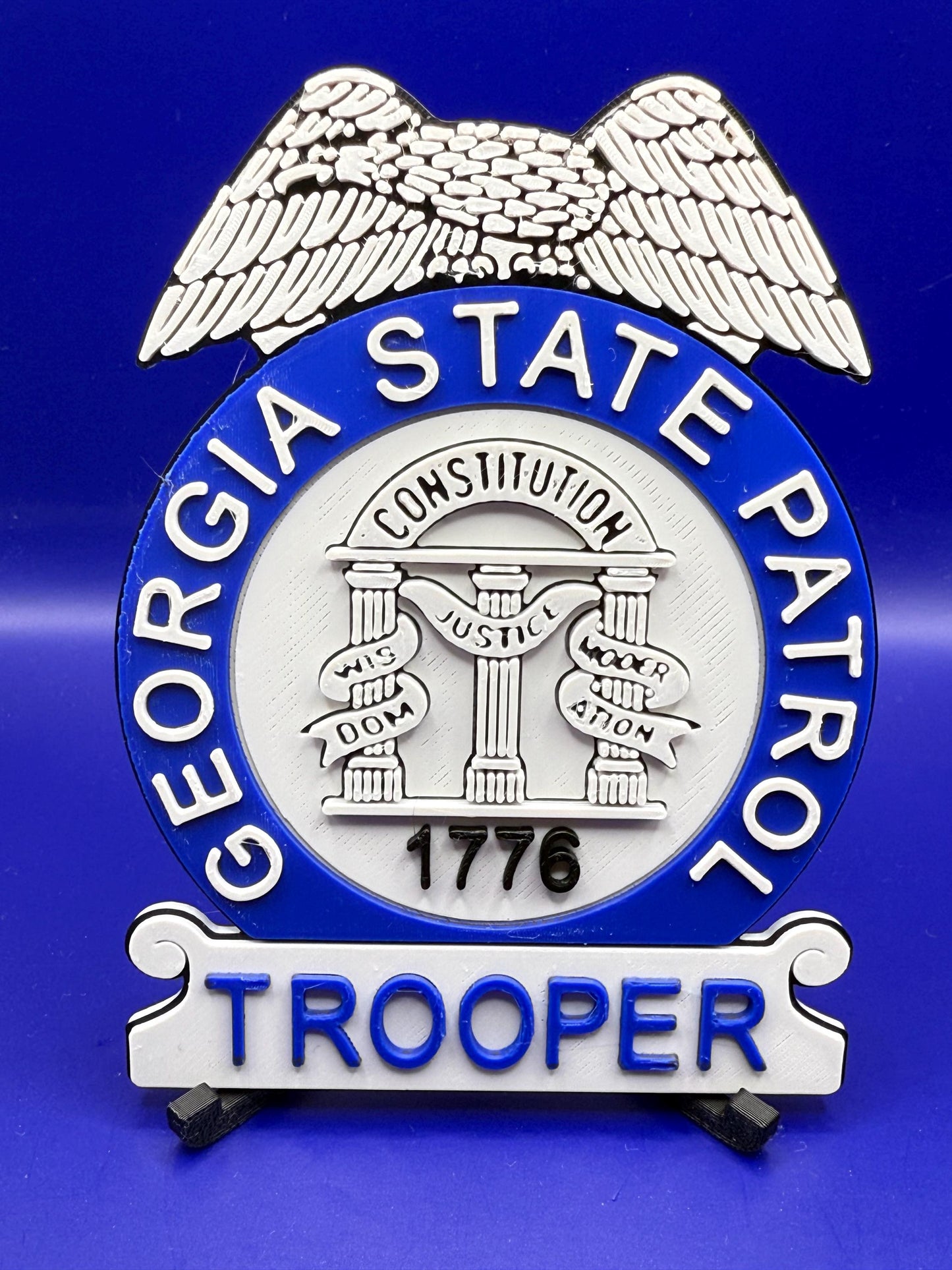 Georgia State Patrol Badge Wall Plaque, GSP Display, 3D Printed Badge