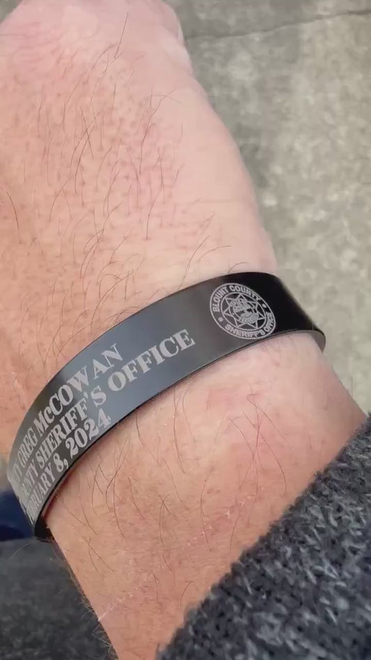 Aluminum Memorial Bracelet | LODD | Military | Police | Fire | EMS